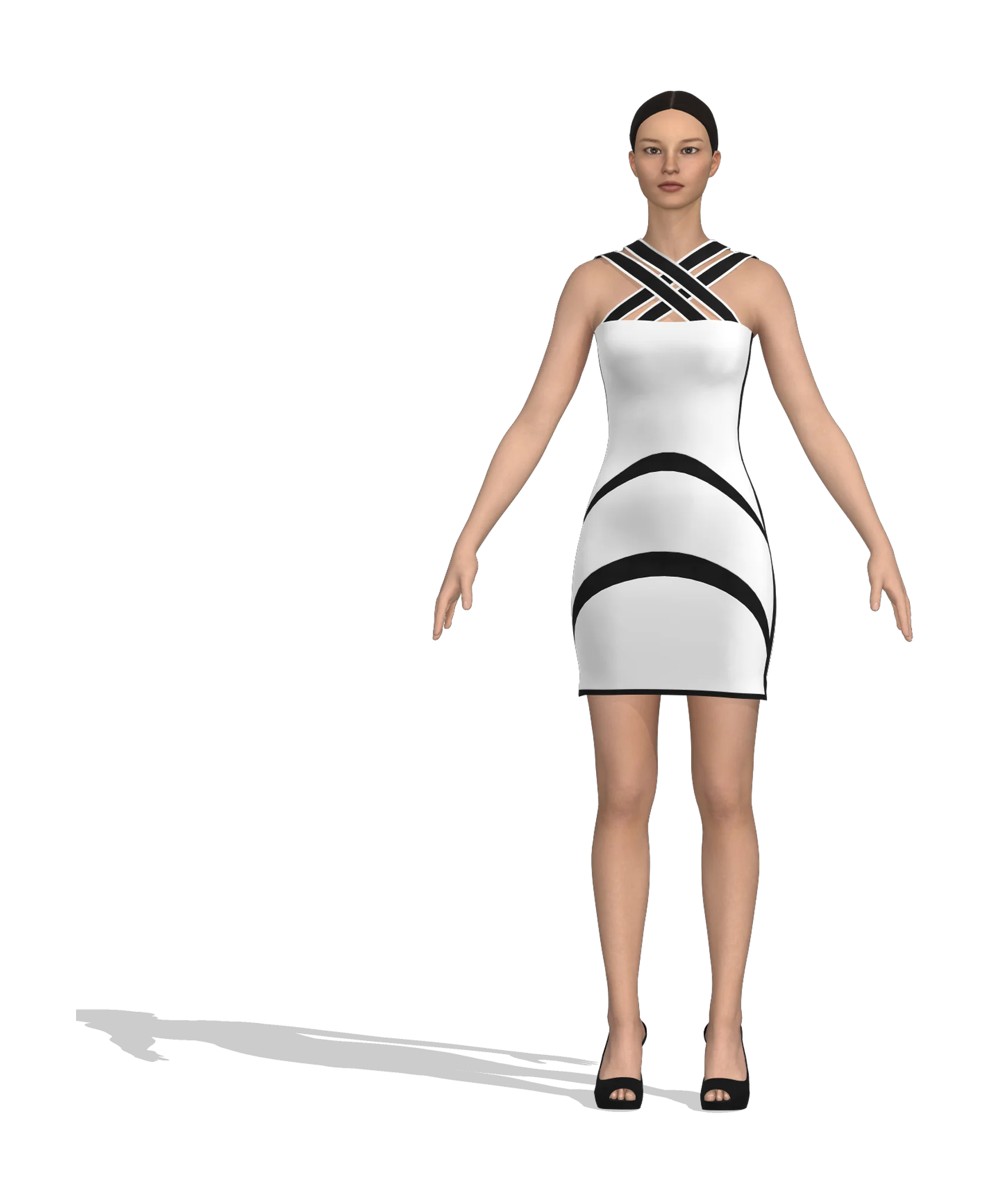 KDscion p130 sleeveless cross strap bodycon dress